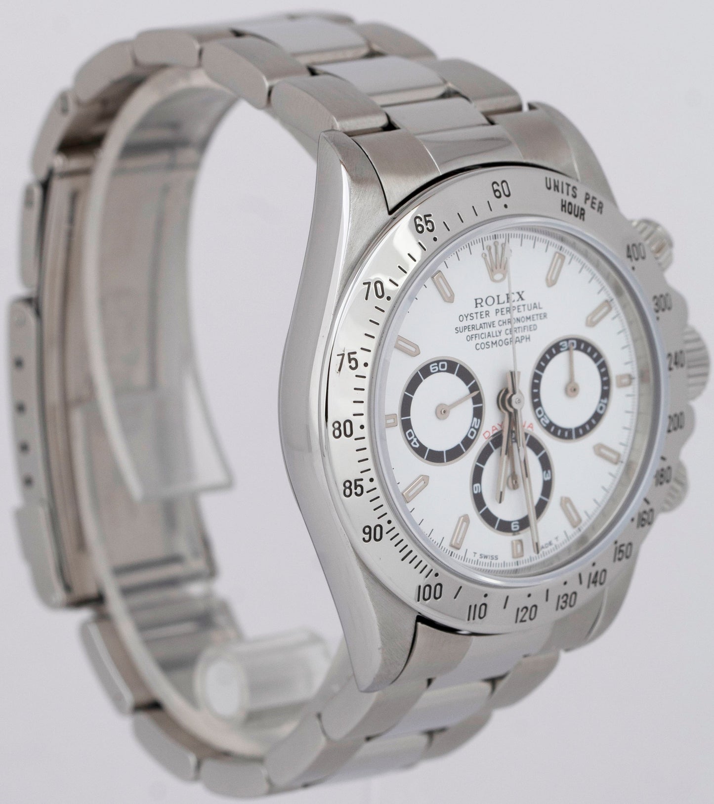 1997 Rolex Daytona Cosmograph ZENITH White Steel Chronograph 40mm Watch 16520