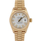 Ladies Rolex DateJust President 26mm Silver DIAMOND 18K Yellow Gold Watch 69178