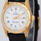 MINT Ladies Rolex Oyster Perpetual 18K Yellow Gold 67518 White Roman 31mm Watch