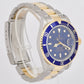 Rolex Submariner Date 18K Yellow Gold Stainless Steel Blue 40mm 16803 Watch