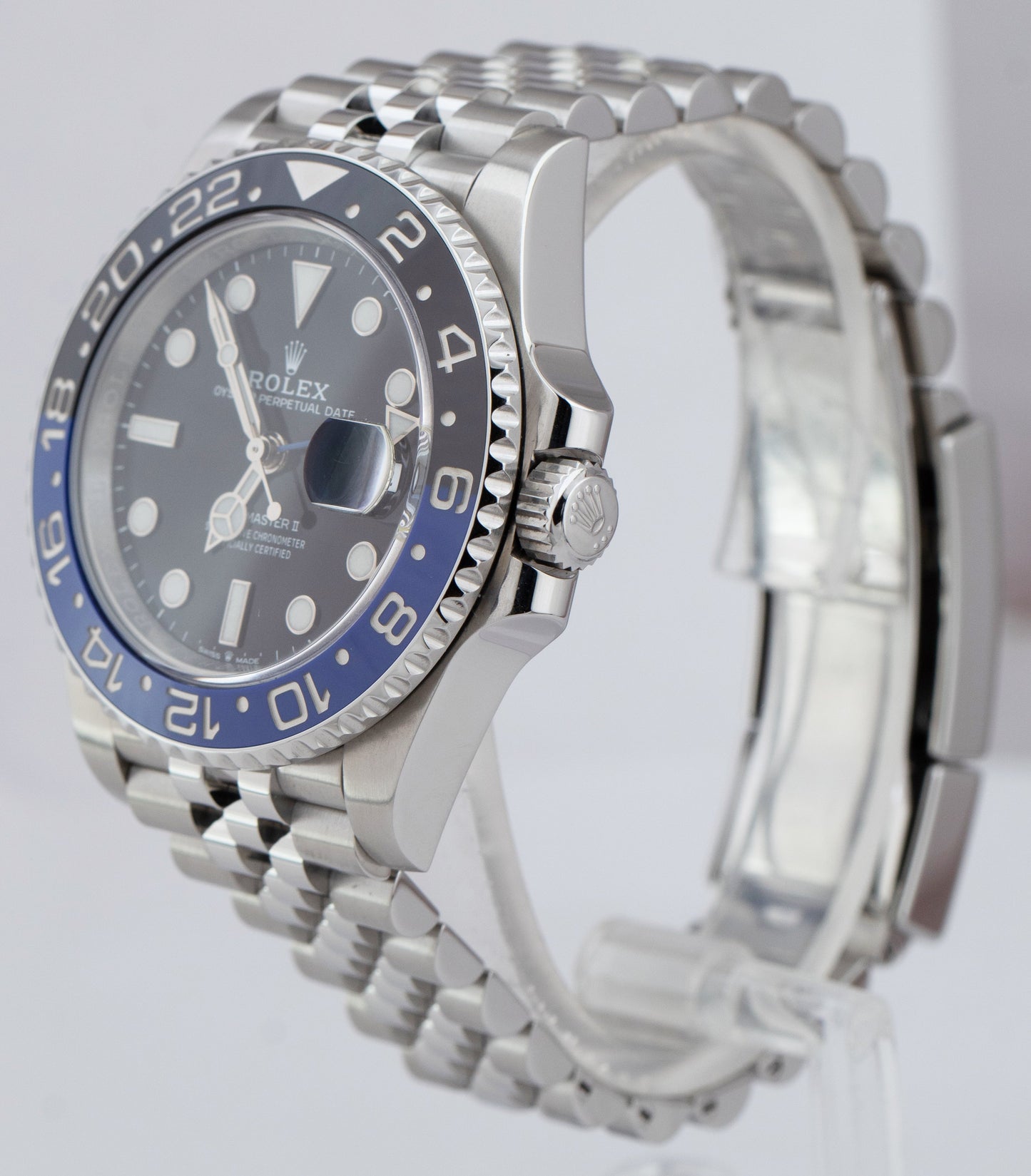 OCT 2022 Rolex GMT-Master II Batman Black Blue Jubilee 126710 BLNR 40mm Watch