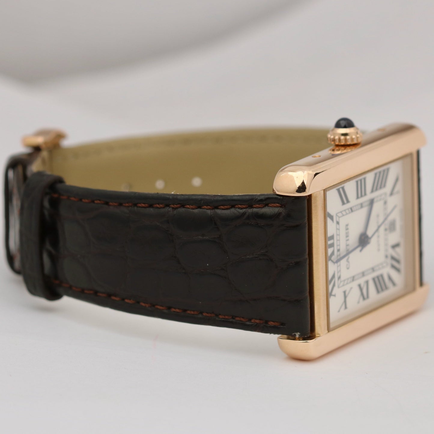 Cartier Tank Solo 18K ROSE GOLD Roman 31mm x 40.8mm Leather 3514 W5200026 Watch