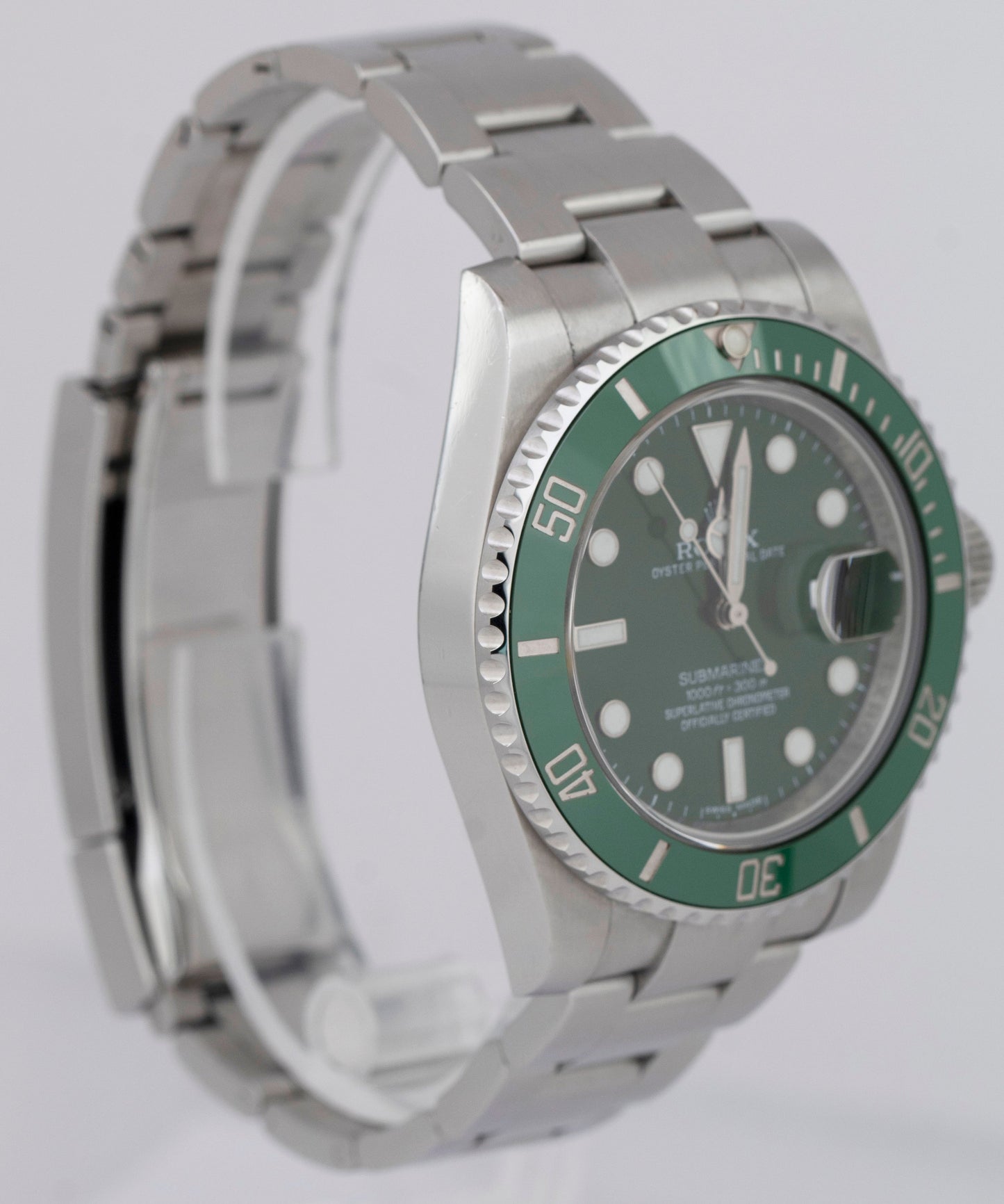 Rolex Submariner Date HULK PAPERS Green Stainless Ceramic Watch 116610 LV B+P