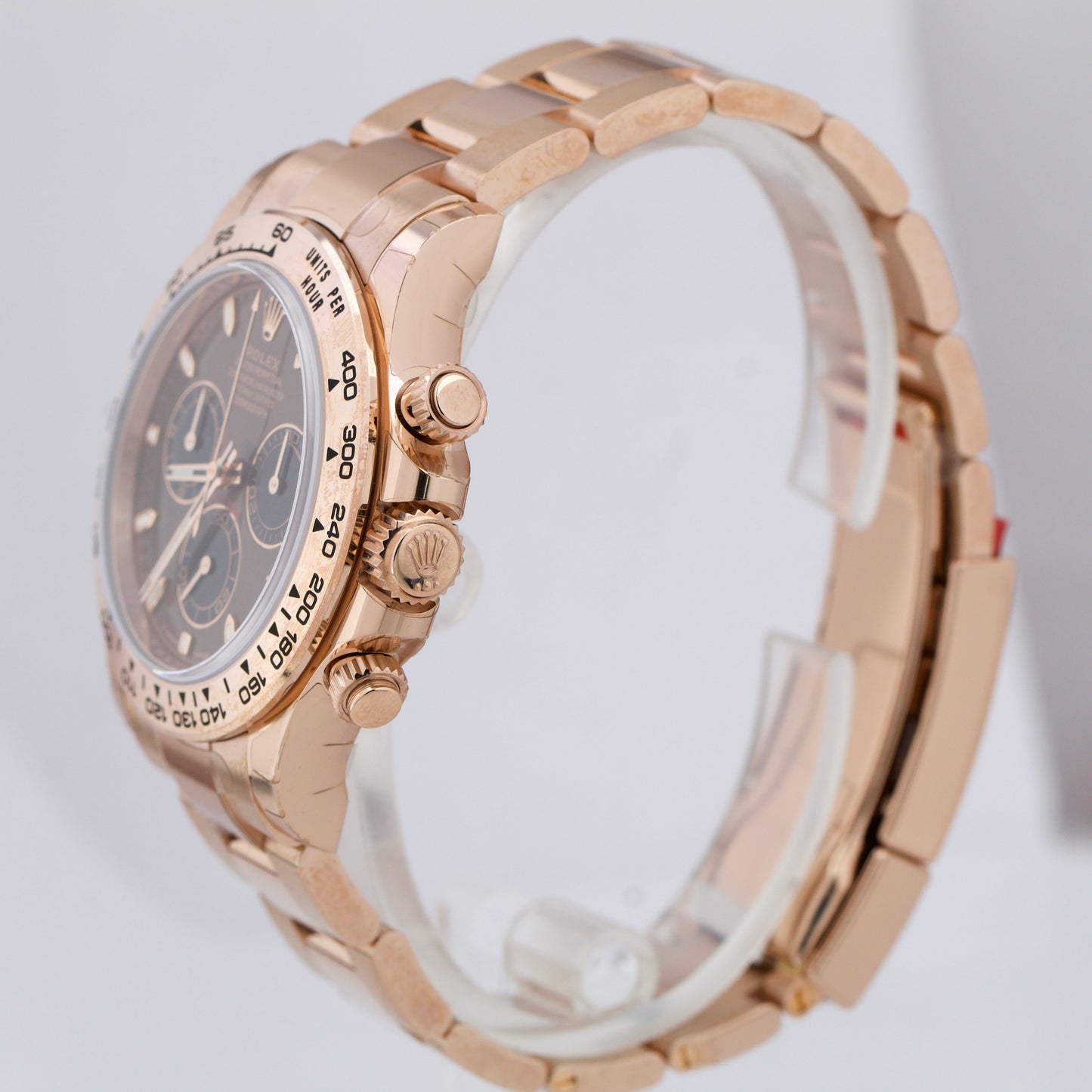 NEW STICKERED Rolex Daytona Cosmograph Chocolate 18K Rose Gold Watch 116505