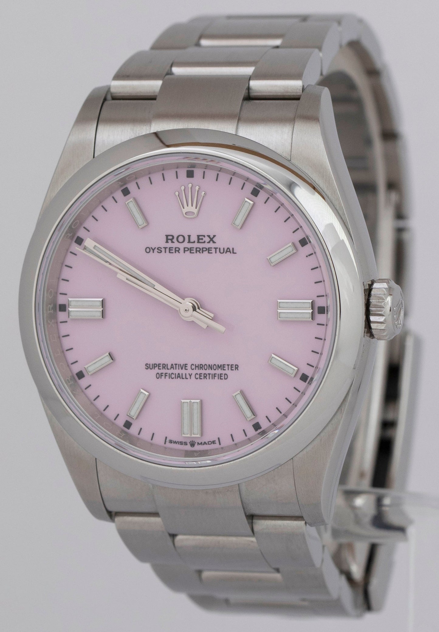 MINT 2024 Rolex Oyster Perpetual 36mm CANDY PINK 36mm Stainless 126000 Watch