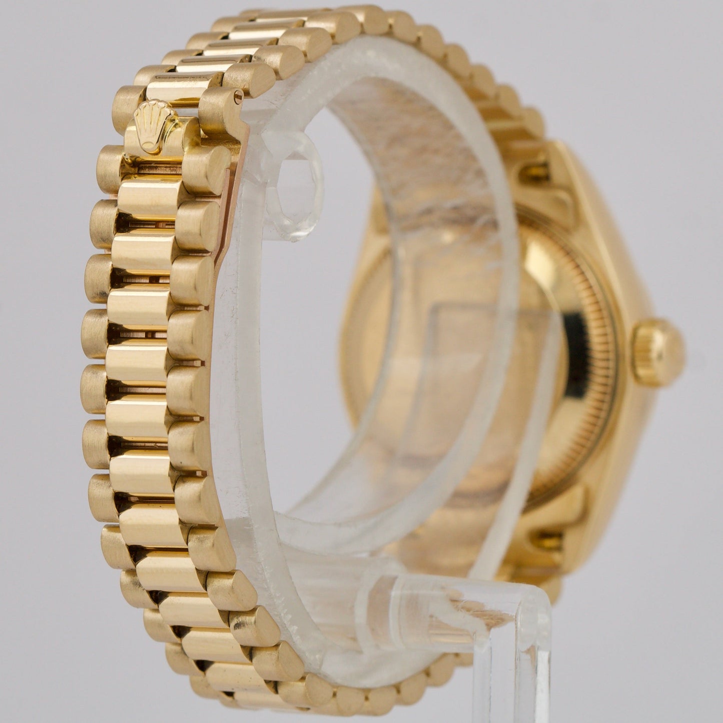 Ladies Rolex DateJust President 26mm CHAMPAGNE DIAMOND 18K Yellow Gold 69178 B+P