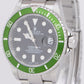 FLAT 4 UNPOLISHED Rolex Submariner Date KERMIT Stainless Steel Watch 16610 LV
