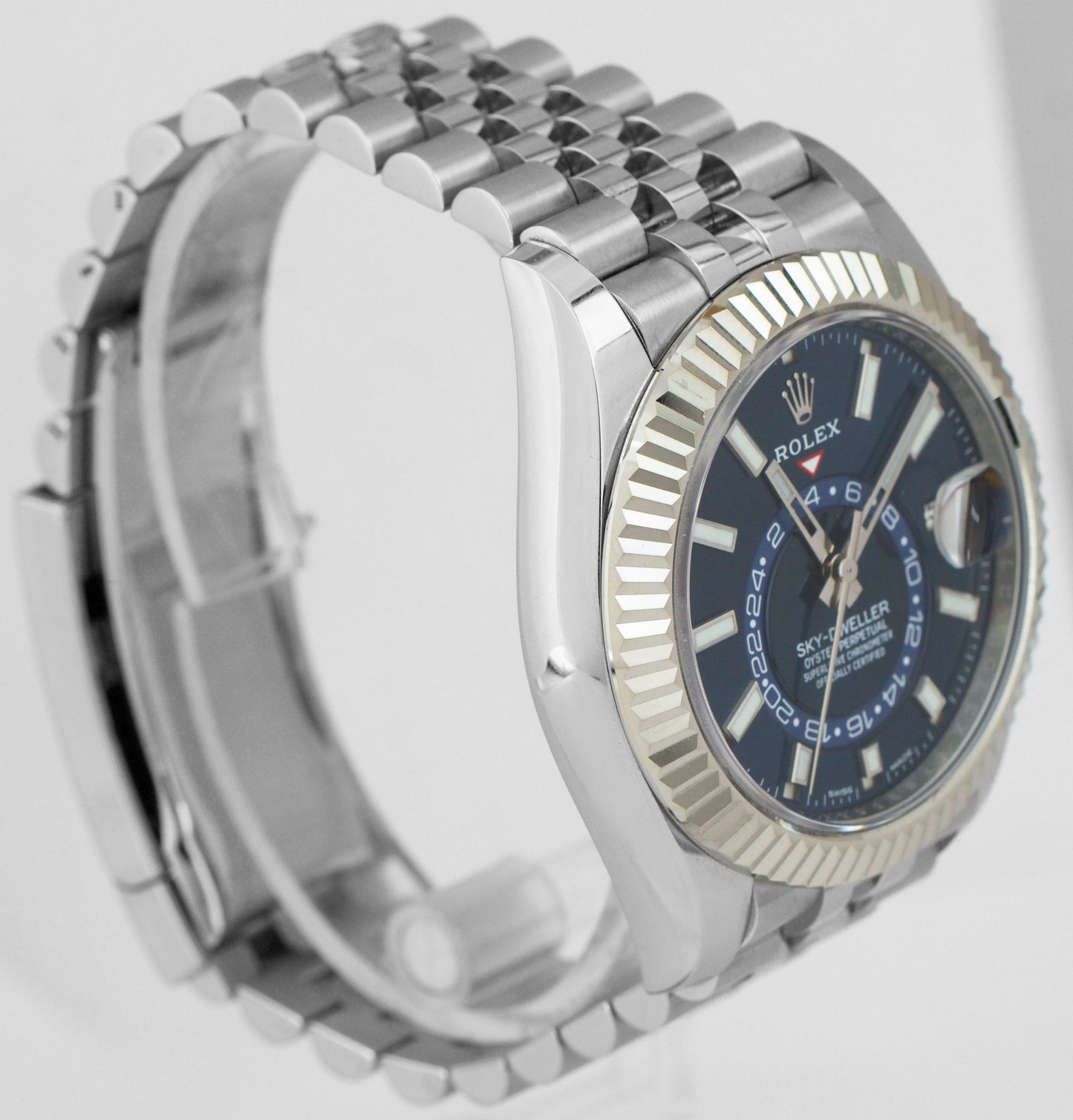 2022 Rolex Sky-Dweller Steel Jubilee White Gold BLUE 326934 42mm Watch
