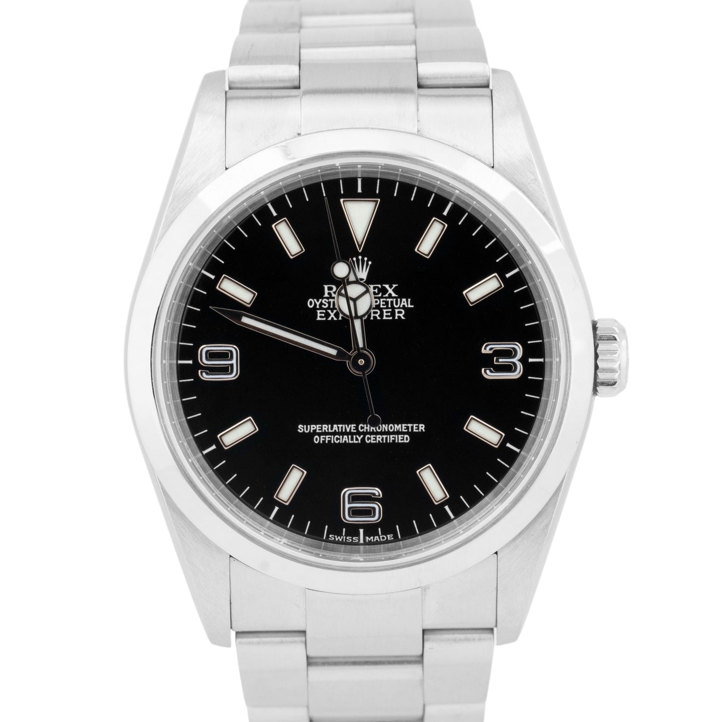 Rolex Explorer I Black 36mm Automatic Stainless Steel 3-6-9 Oyster Watch 114270