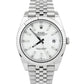 2022 Rolex DateJust 41 White Fluted Stainless Steel Watch Jubilee 126334 CARD