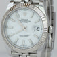 2022 Rolex DateJust 41 White Fluted Stainless Steel Watch Jubilee 126334 CARD