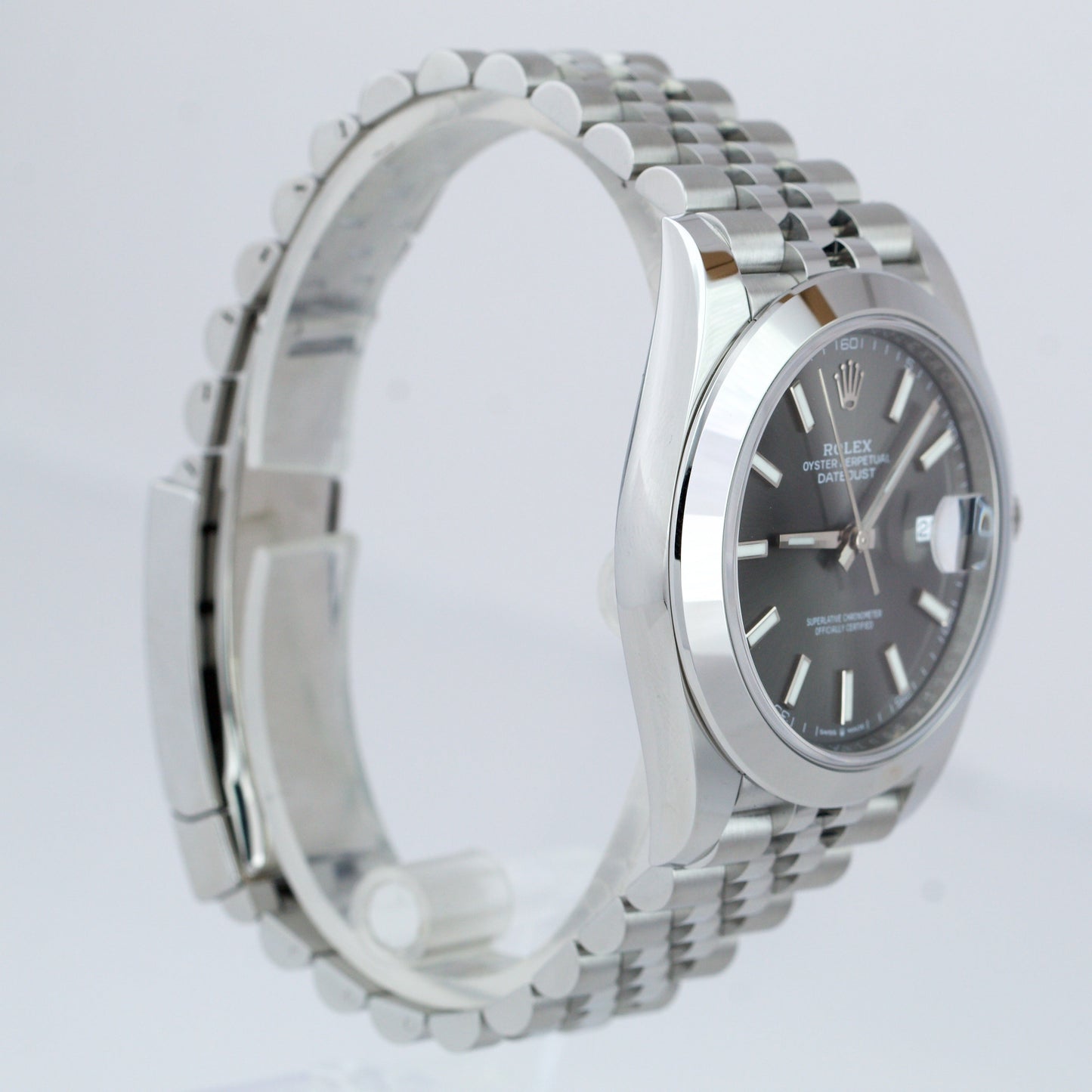 MINT Rolex DateJust 41 PAPERS Rhodium Slate Gray 41mm Jubilee Watch 126300 B+P