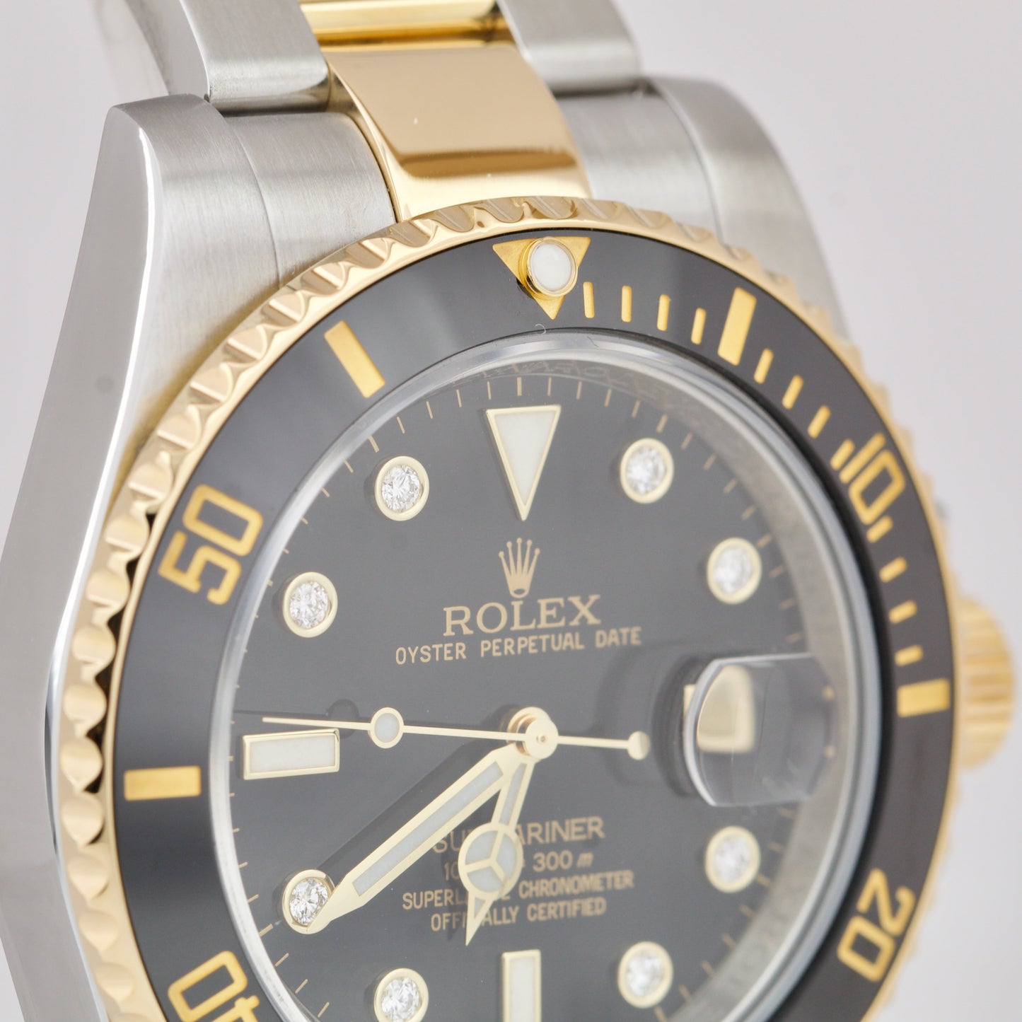Rolex Submariner Ceramic Black SERTI DIAMOND 40mm 116613 LN 18K Two-Tone Watch