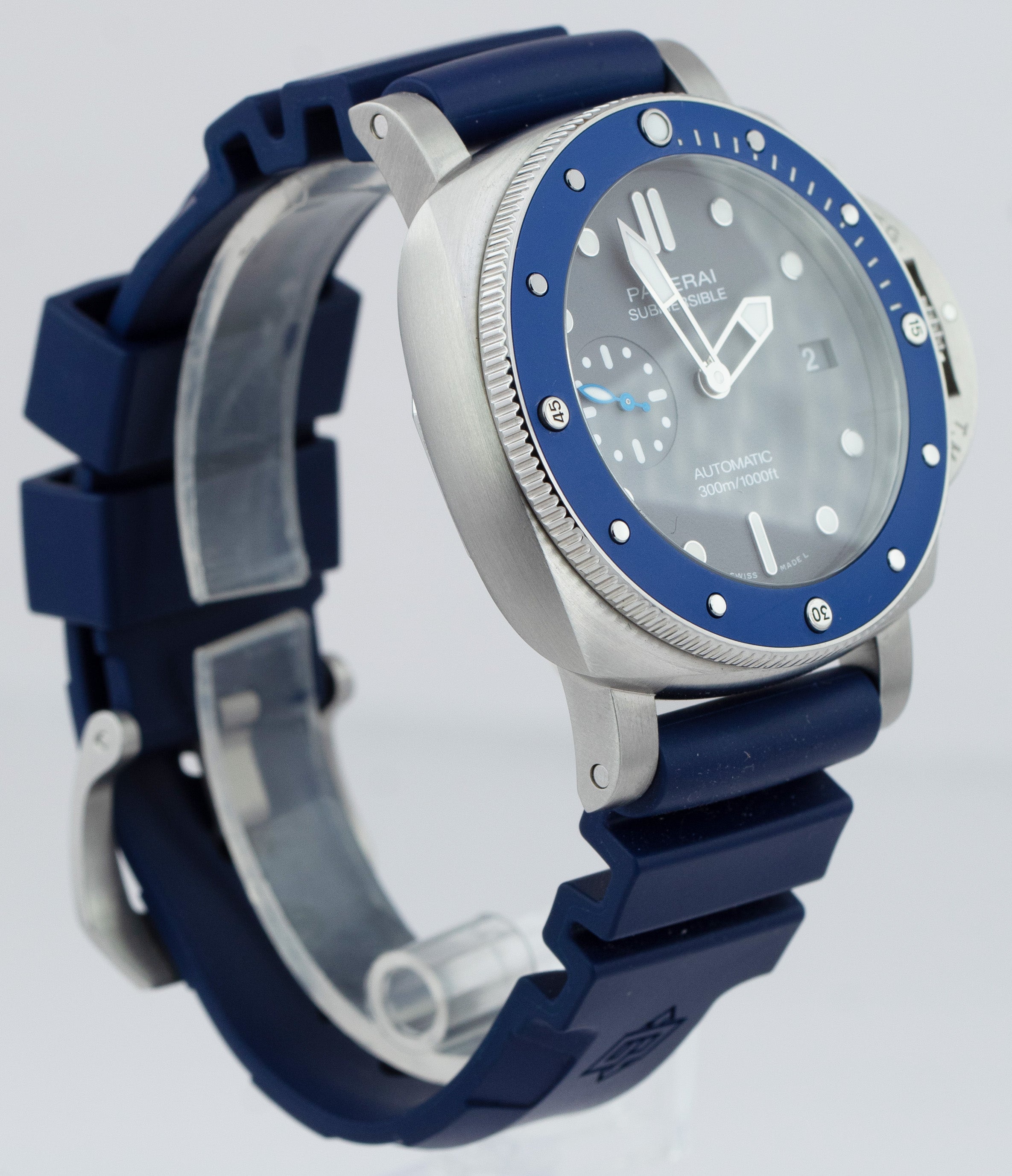 2022 Panerai Submersible PAM 959 Blue Gray 42mm Stainless Watch PAM009 CollectorsWatches