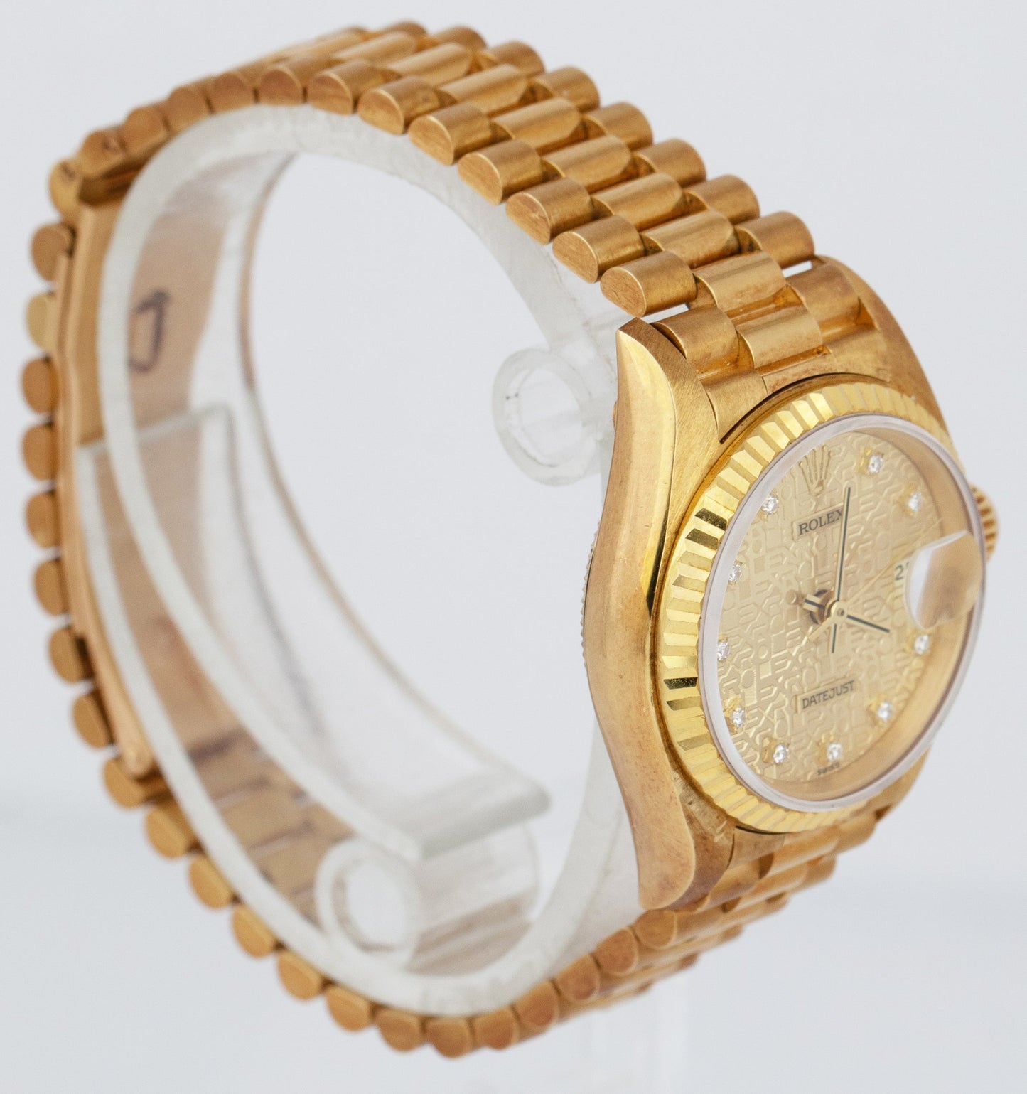 Rolex DateJust President 26mm Champagne Diamond Jubilee Dial Gold Watch 69178