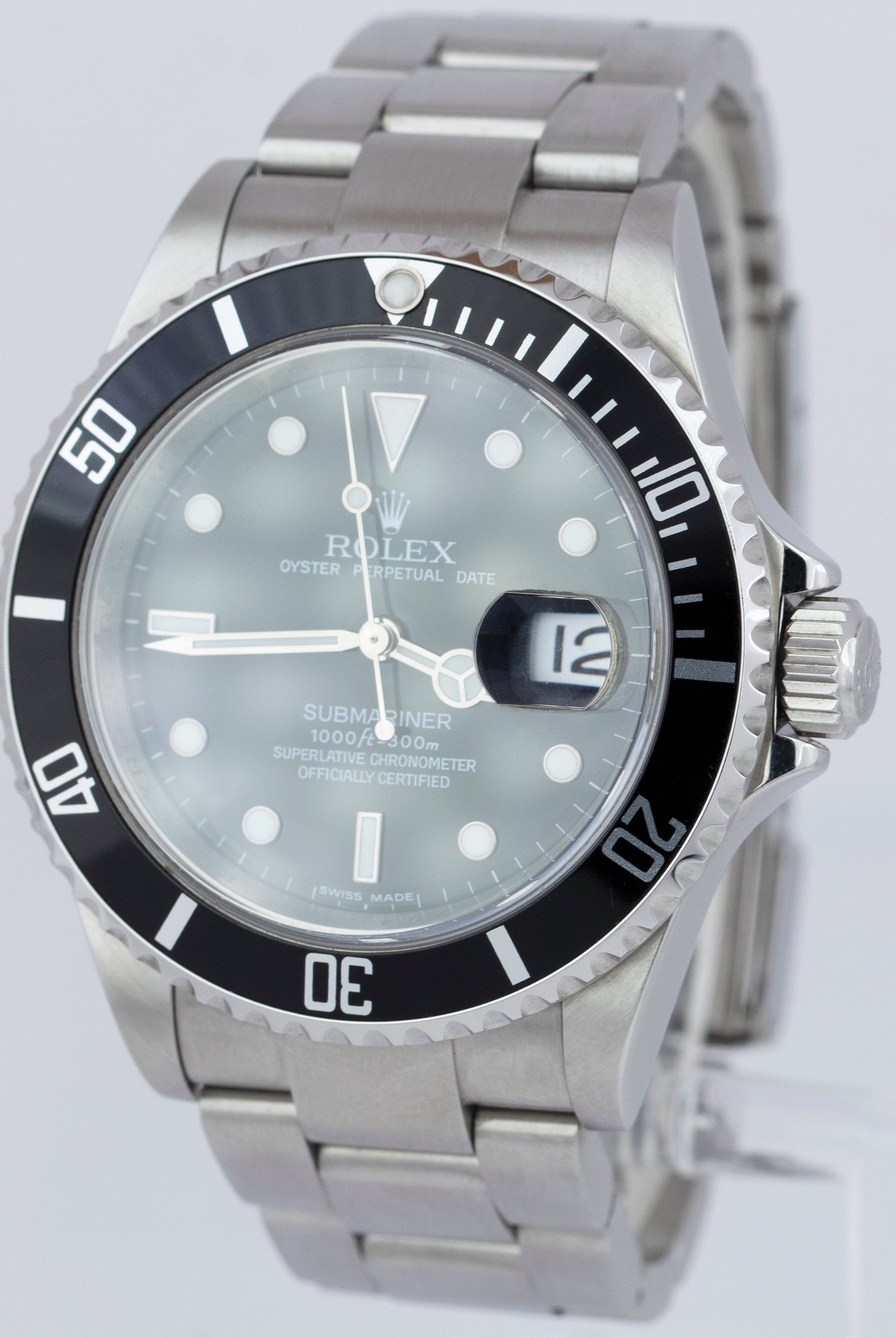 REHAUT 2010 Rolex Submariner Date Black Stainless Steel 16610 40mm Watch CARD