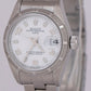 Ladies Rolex Oyster Perpetual Date 26mm White Stainless NO-HOLES Watch 79190