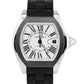 Men's Cartier Roadster Silver Automatic Black Rubber 40mm Roman Watch 3312 BOX