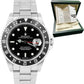 UNPOLISHED 2003 Rolex GMT-Master II Black SEL Stainless Steel Watch 16710 PAPERS