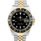 Rolex GMT-Master II Black 40mm Two Tone Gold Steel Jubilee Watch 16713 PAPERS