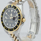 Rolex GMT-Master II Black 40mm Two Tone Gold Steel Jubilee Watch 16713 PAPERS