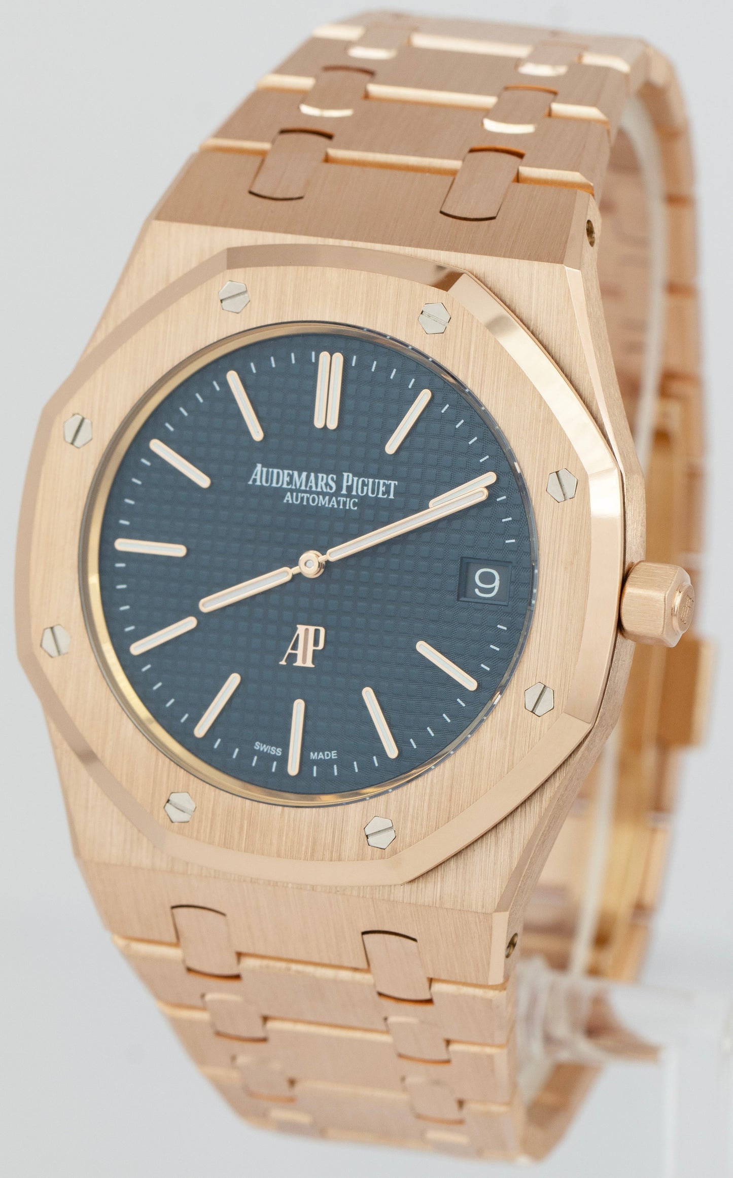 2014 Audemars Piguet Royal Oak Blue 39mm 18K Rose Gold 15202OR