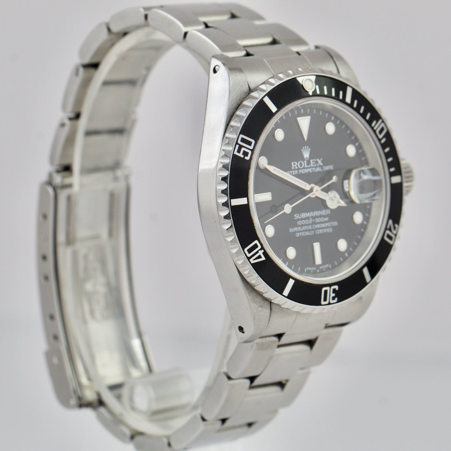 UNPOLISHED Rolex Submariner Date 40mm BLACK Stainless Steel Dive Watch 16610
