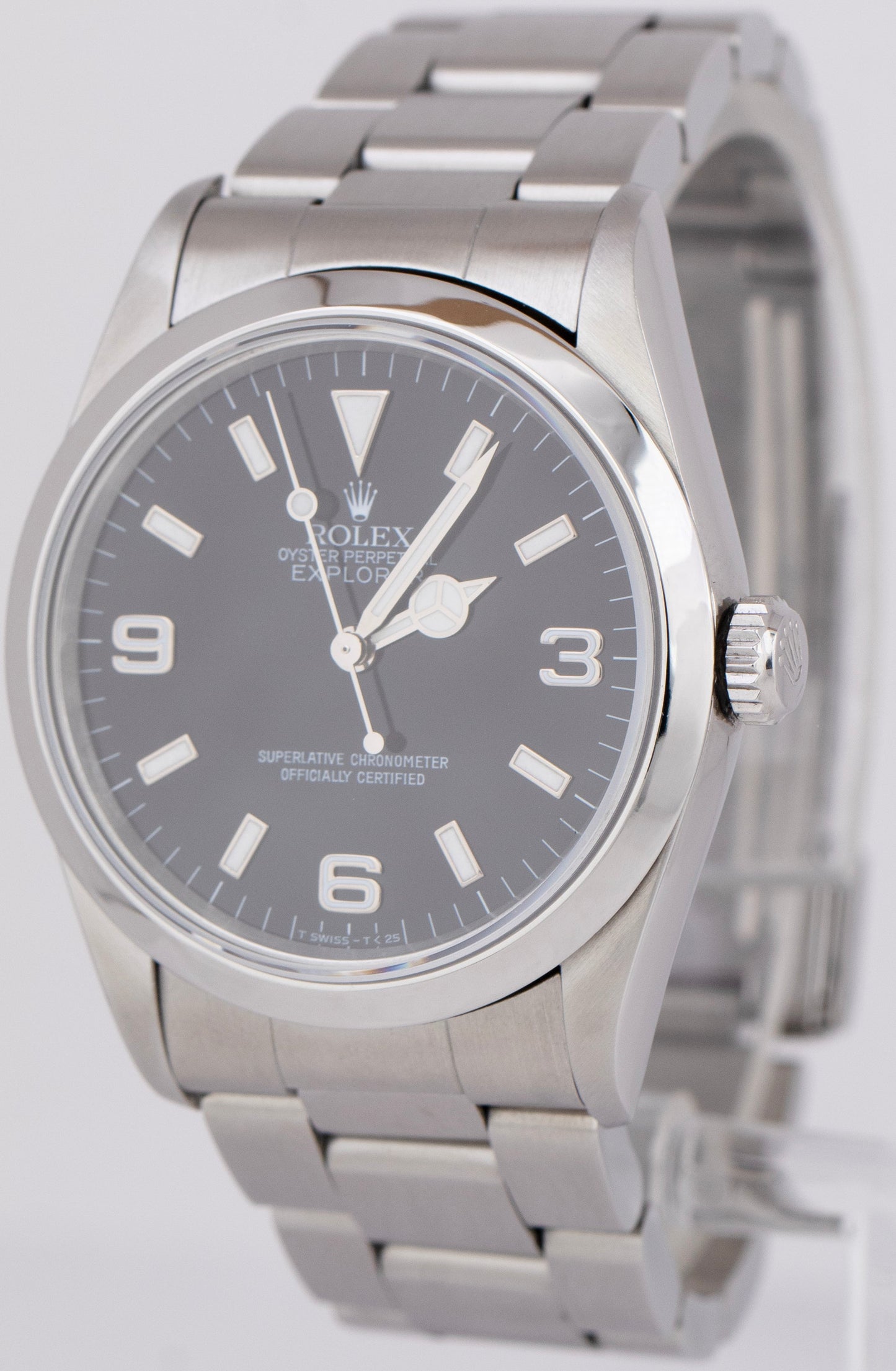 Rolex Explorer I Black 36mm Arabic Stainless Steel Automatic Oyster Watch 14270
