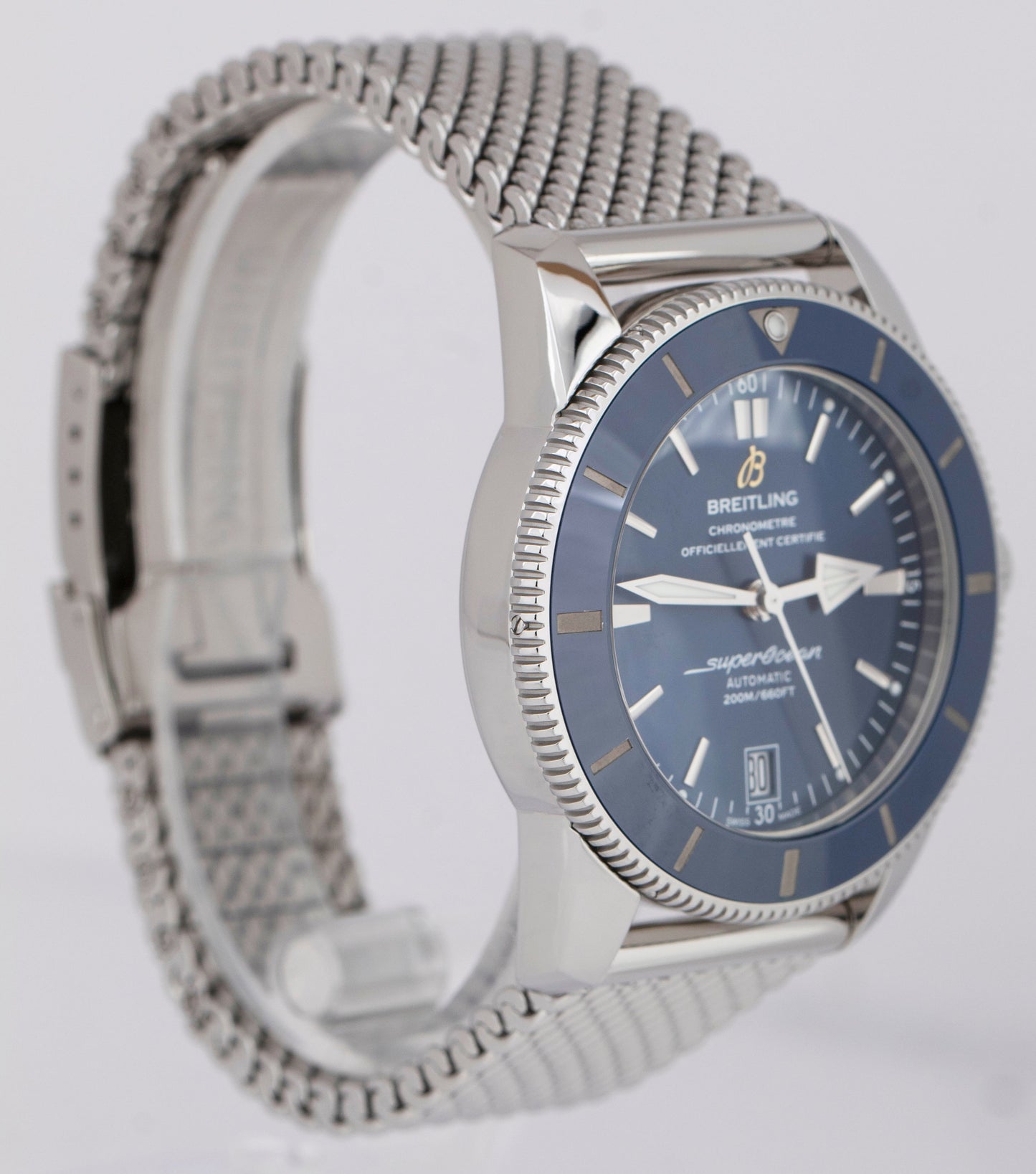 MINT Breitling Superocean Heritage II Stainless Steel 42mm Blue Watch AB2010