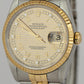 MINT Rolex DateJust 36mm Houndstooth Diamond Dial 18K Gold Steel Watch 16233