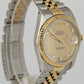 MINT Rolex DateJust 36mm Houndstooth Diamond Dial 18K Gold Steel Watch 16233