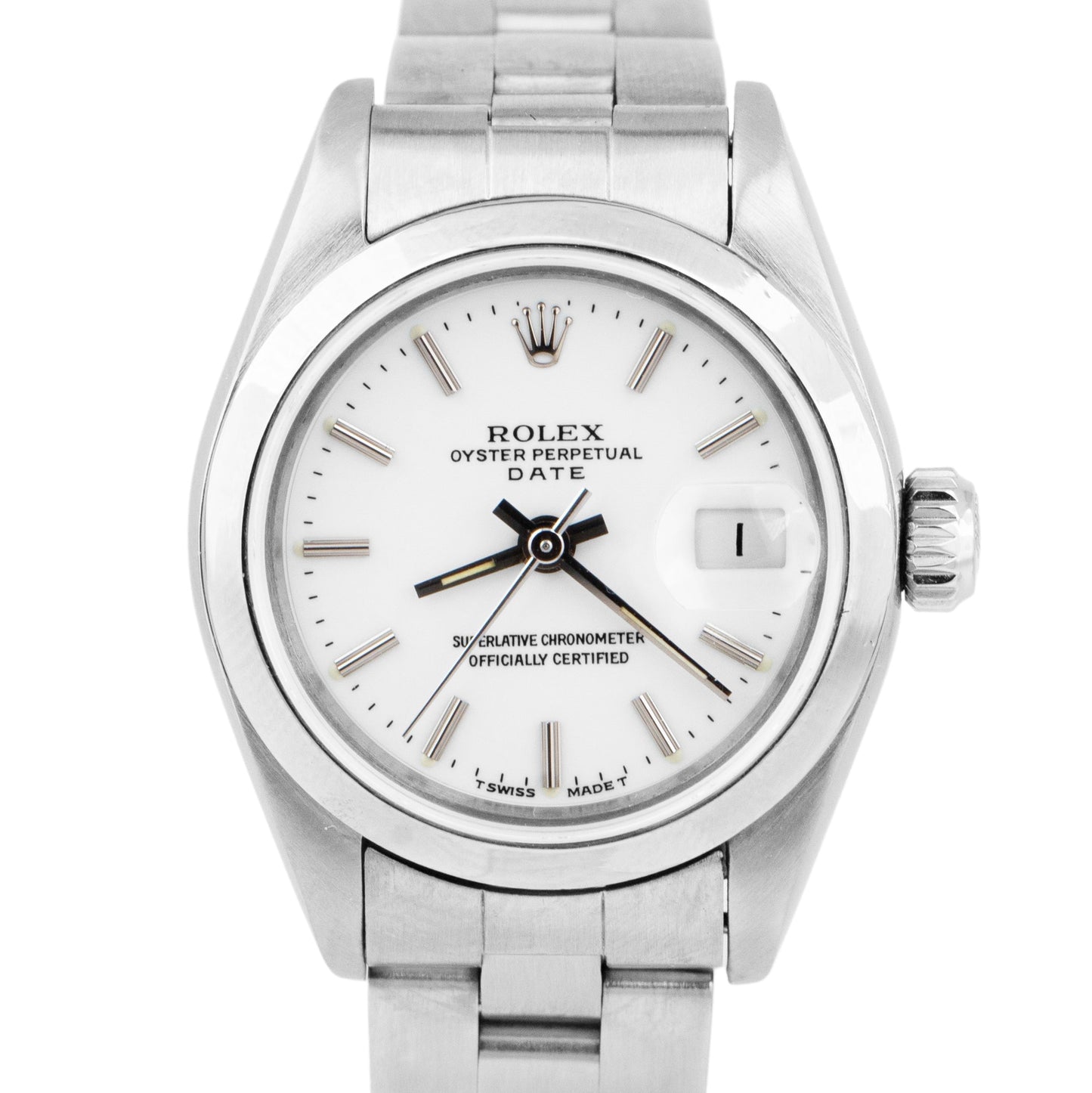 Ladies Rolex DateJust White 26mm Stainless Steel Oyster Automatic Watch 69160