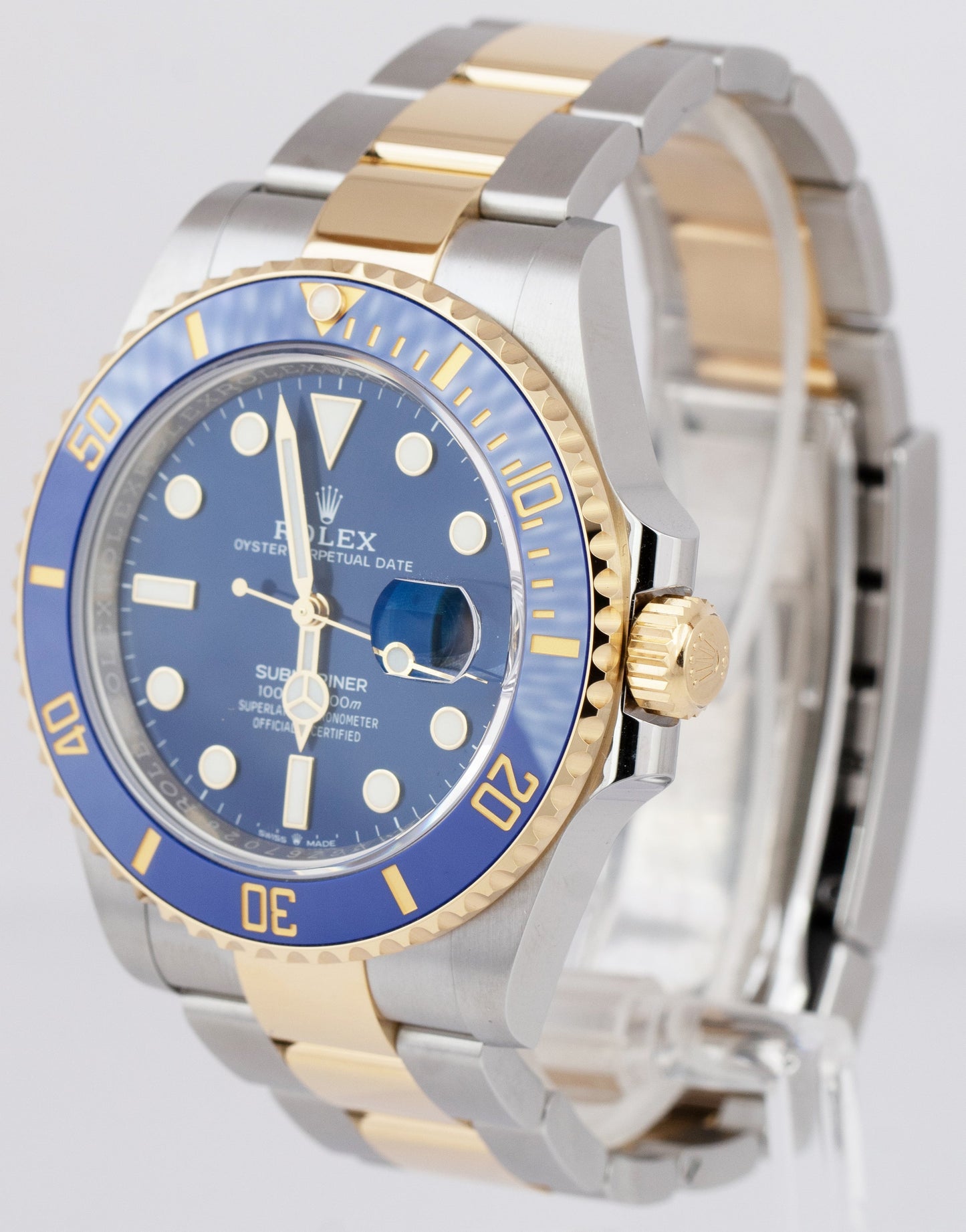MINT Rolex Submariner Date 41mm Two-Tone Yellow Gold Blue 126613 LB BOX CARD