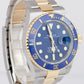 Rolex Submariner Date PAPERS 41mm Two-Tone Yellow Gold Steel Blue 126613 LB B+P