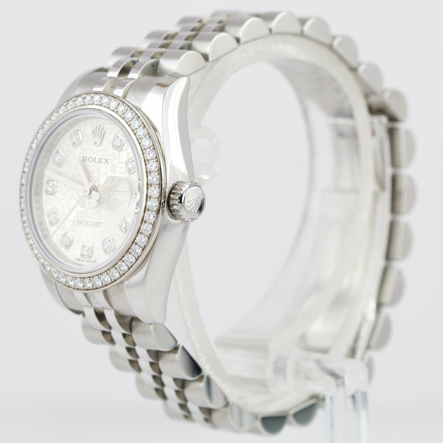FACTORY 2013 Rolex DateJust 26 Diamond 26mm 179384 Silver Jubilee Ladies Watch