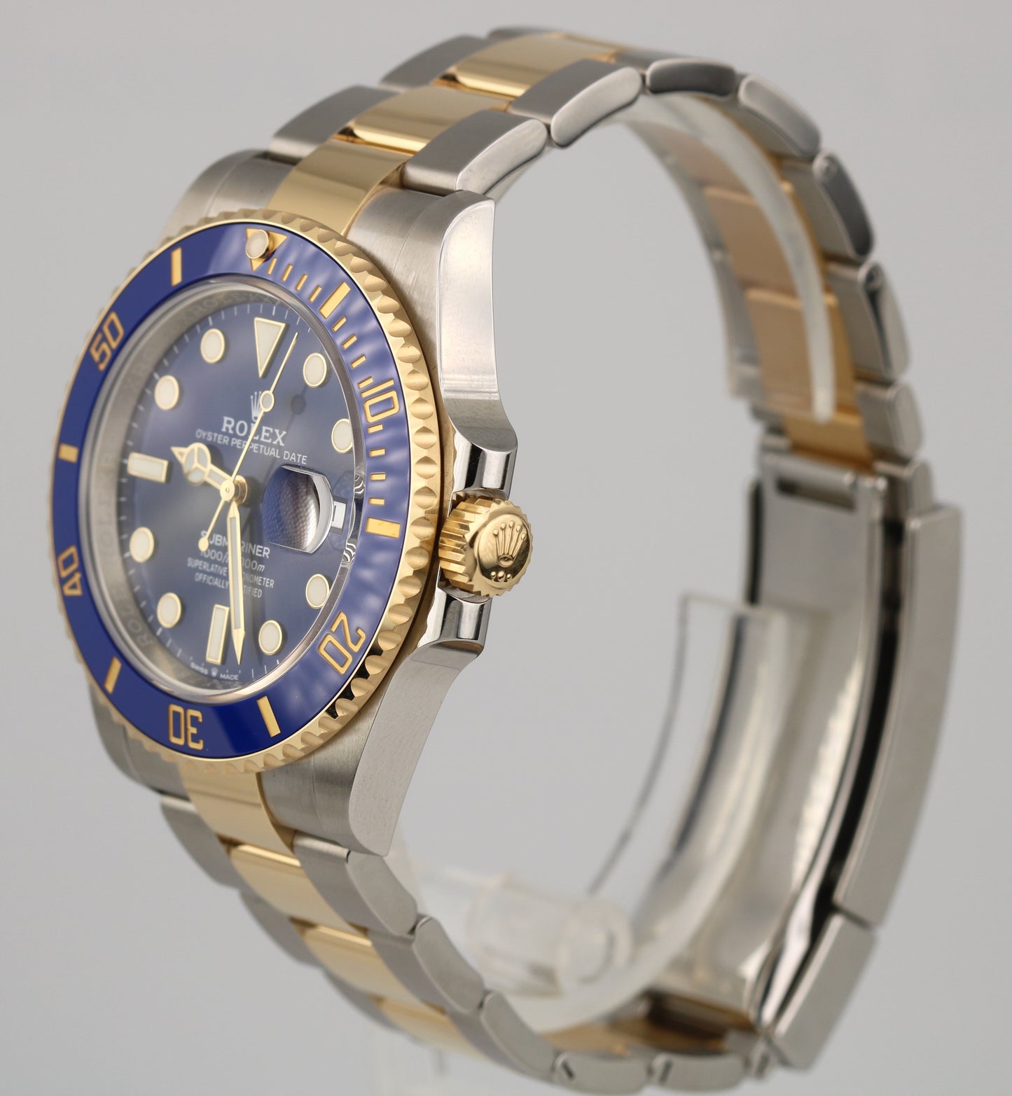 2021 Rolex Submariner Date 41mm Ceramic Two-Tone Gold Steel 126613 LB PAPERS B+P