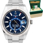 2019 Rolex Sky-Dweller Steel White Gold BLUE 326934 42mm Oyster Watch BOX CARD