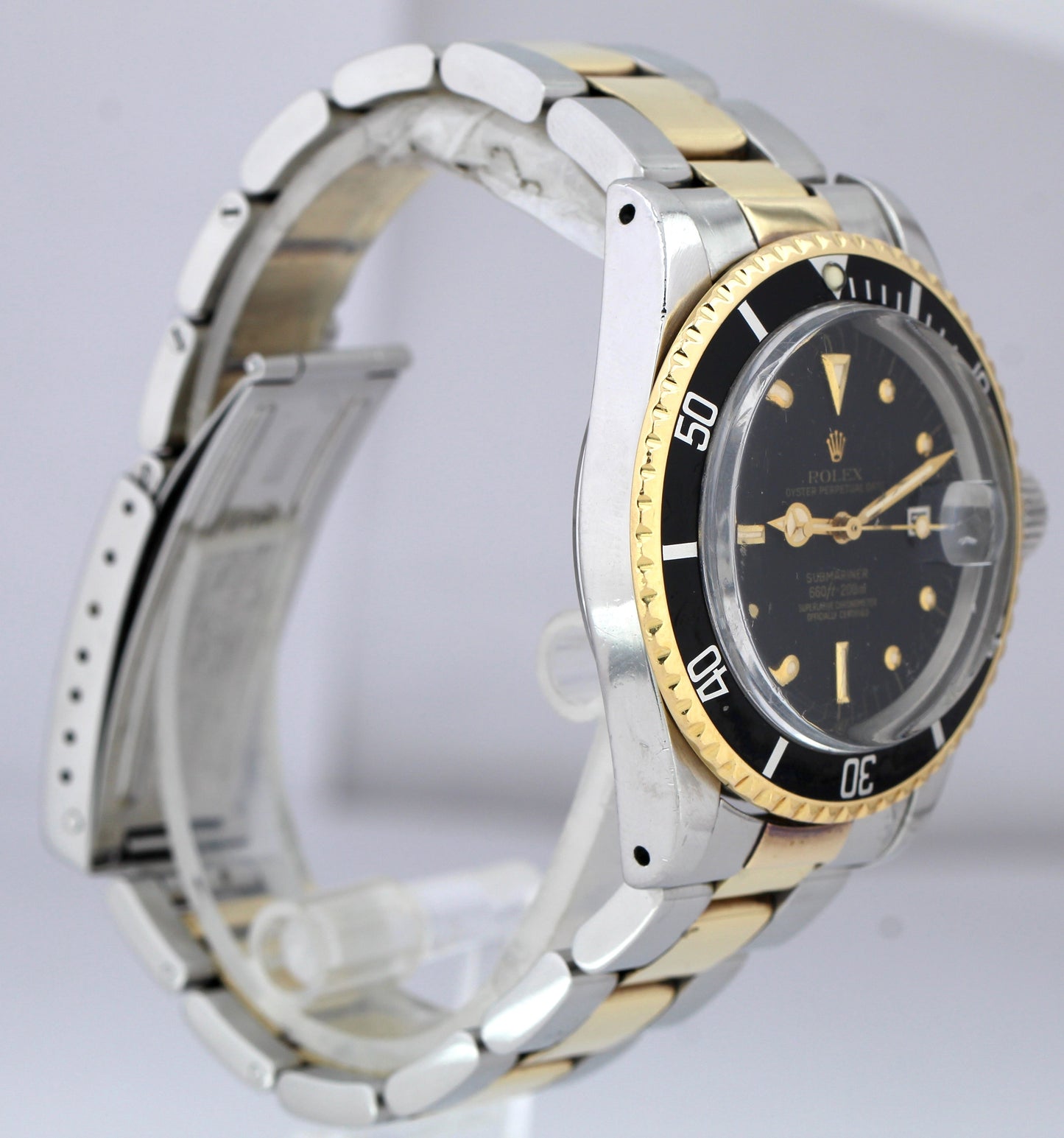 Vintage 1979 Rolex Submariner Date Nipple Two Tone Gold Steel 40mm Watch 1680
