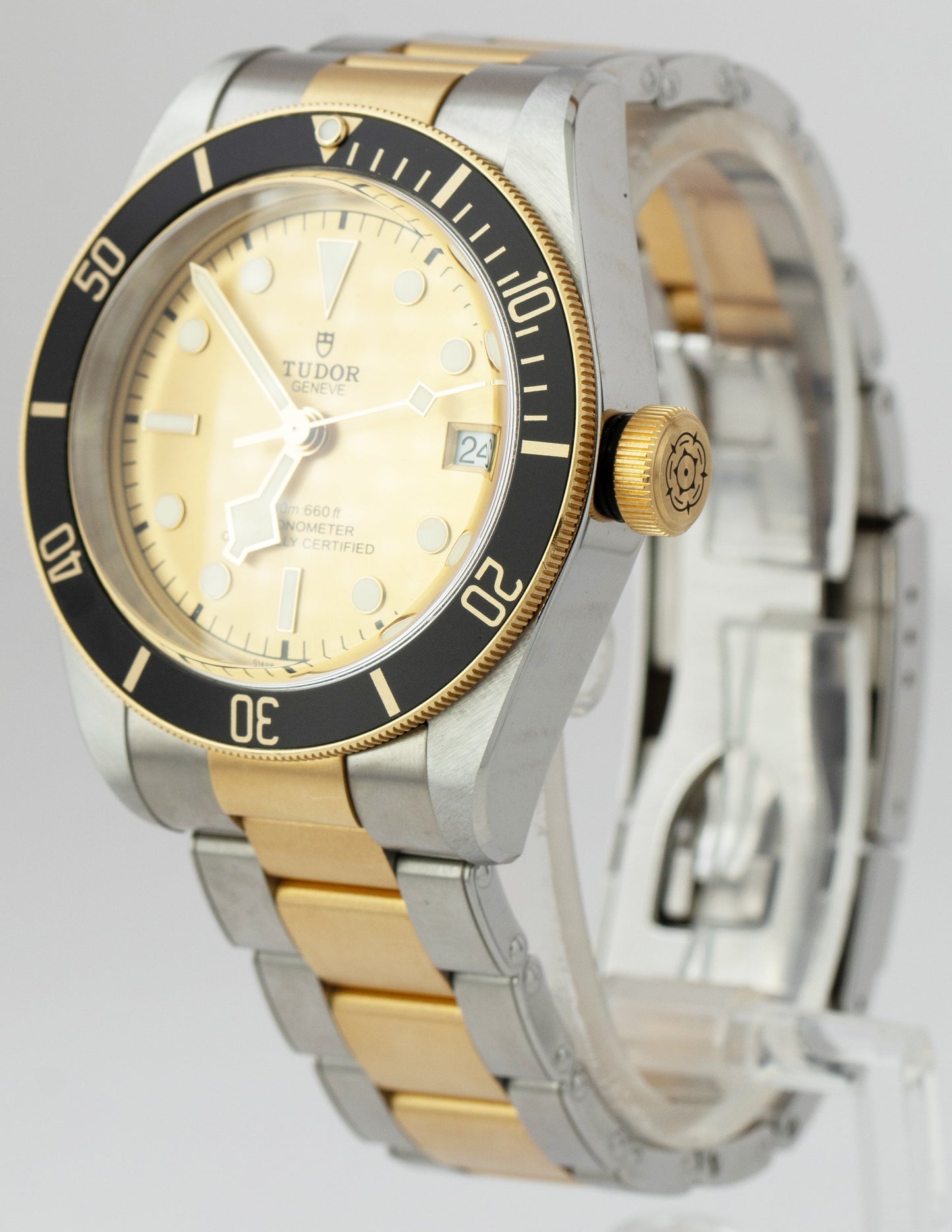 2022 Tudor Black Bay Heritage Two-Tone Gold Steel Champagne 41mm Watch 79733 N