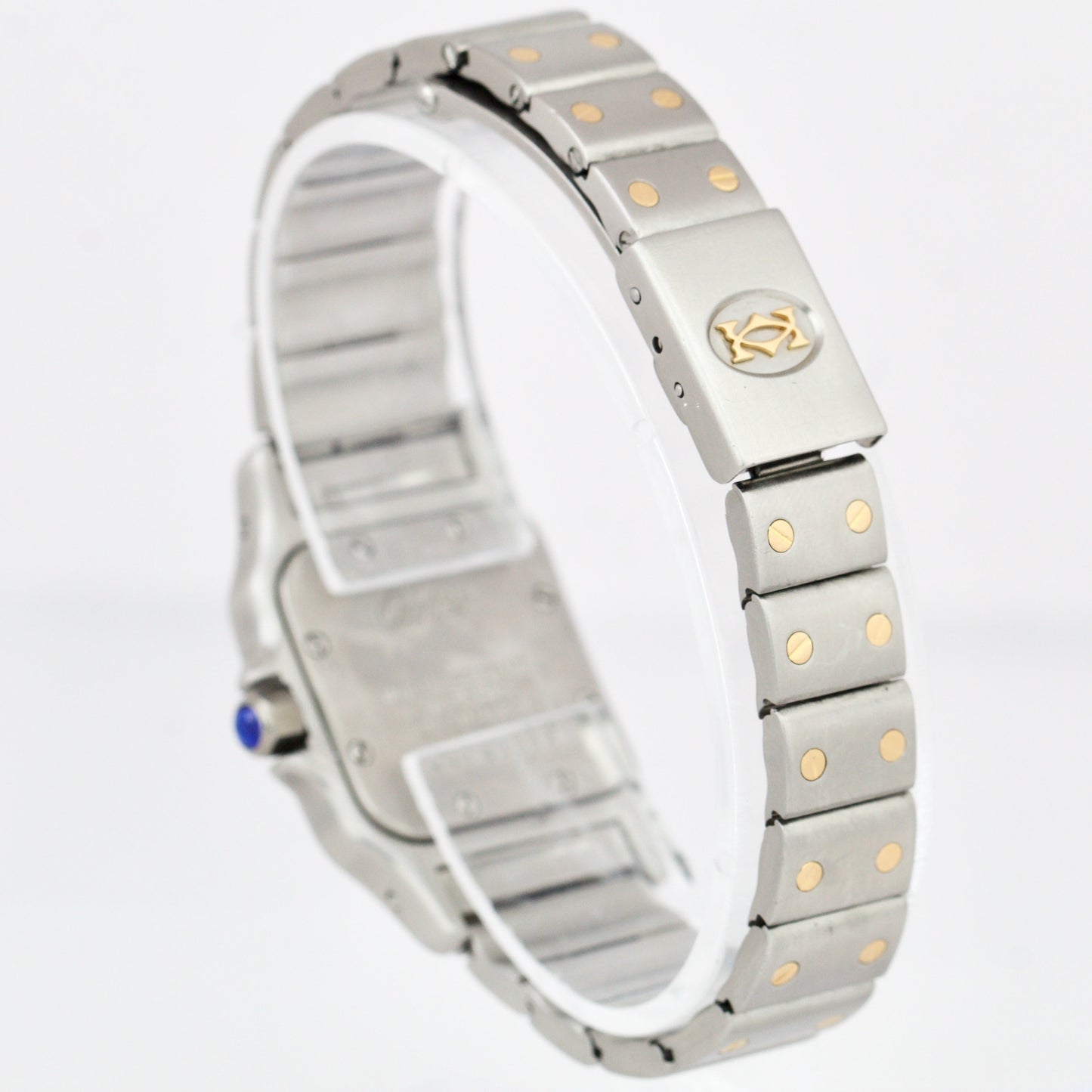 Women's Cartier Santos Galbee 24mm White Quartz Two-Tone Gold Steel Watch 1567