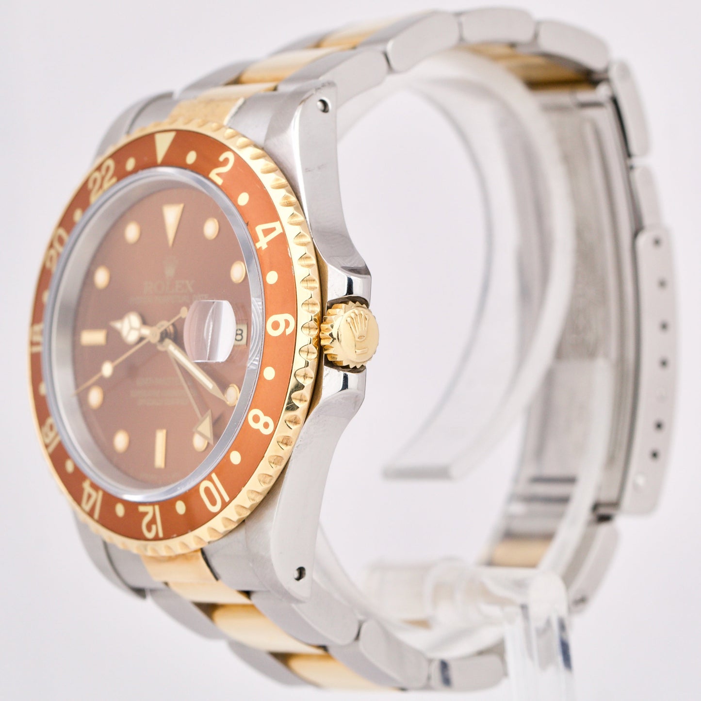 Rolex GMT-Master 40mm Two-Tone Yellow Gold Steel Brown 16700 Date Oyster Watch