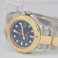 MINT Rolex Yacht-Master Two-Tone 18K Gold Steel Mid-Size BLUE 35mm Watch 68623