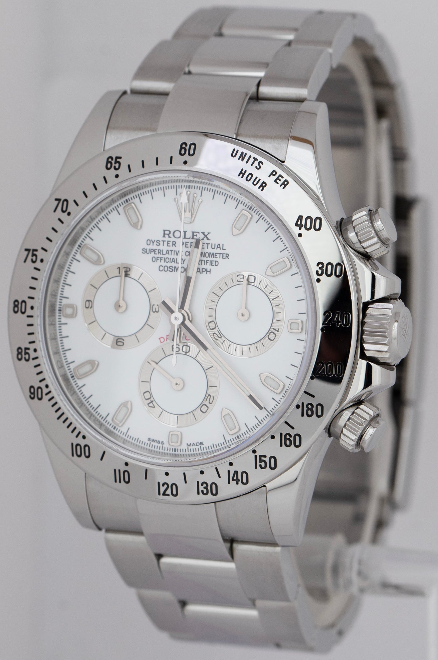 Rolex Daytona Cosmograph White CHROMALIGHT REHAUT Stainless 40mm 116520 Watch