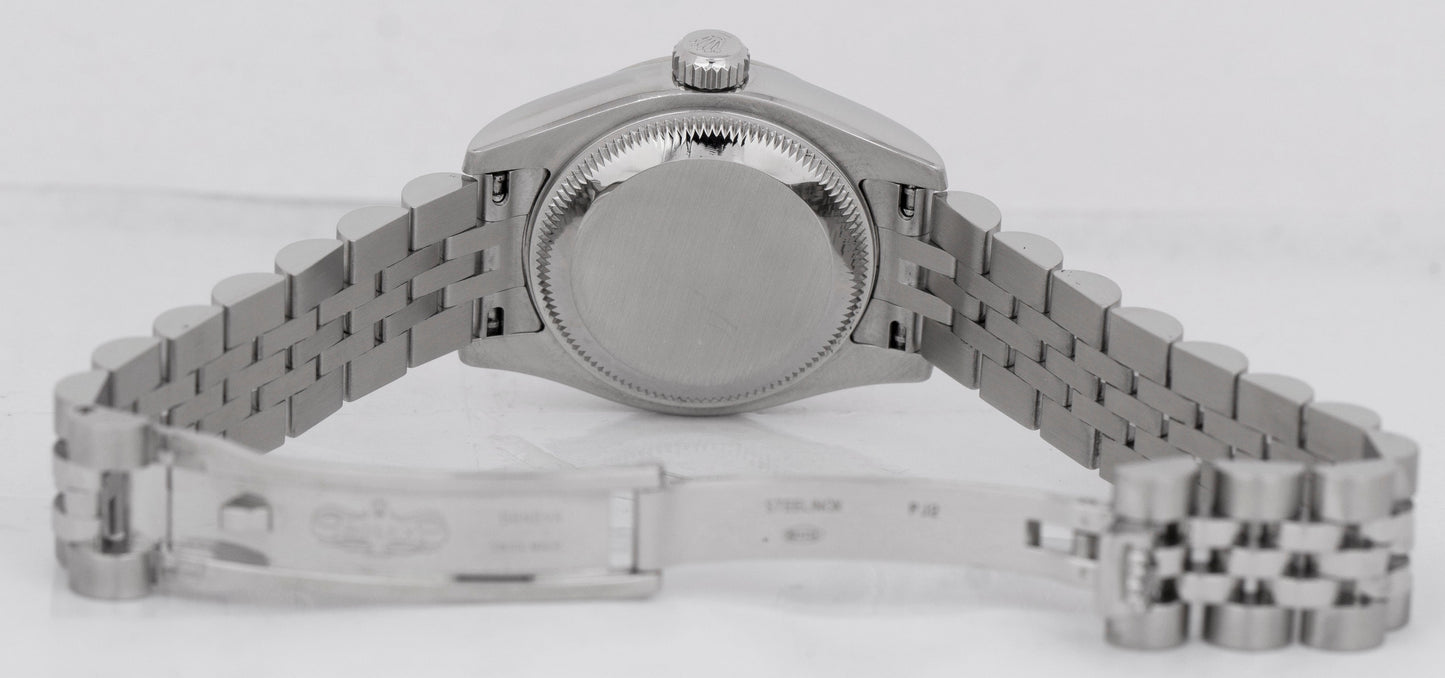 Ladies Rolex DateJust PAPERS 26mm Silver White Gold Jubilee Watch 179174 B+P