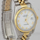 Rolex DateJust 36mm 18K Yellow Gold Steel No-Holes Case White Watch 16233 PAPERS