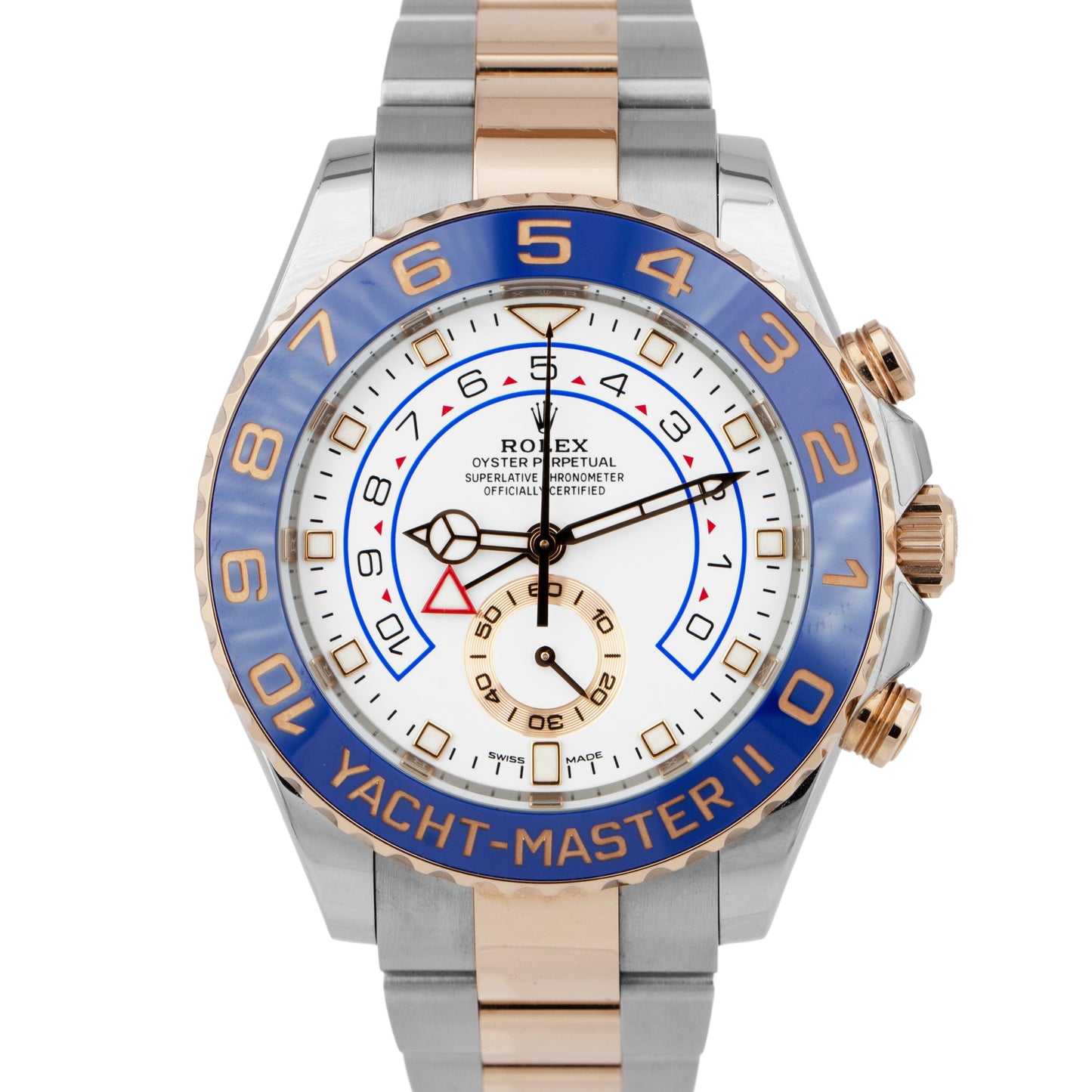 2019 Rolex Yacht-Master II White Two-Tone Rose Gold Steel 116681 44mm Watch CARD