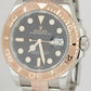 Rolex Yacht-Master Black 40mm 18K Rose Gold Stainless Steel Date Watch 116621