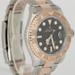 Rolex Yacht-Master Black 40mm 18K Rose Gold Stainless Steel Date Watch 116621
