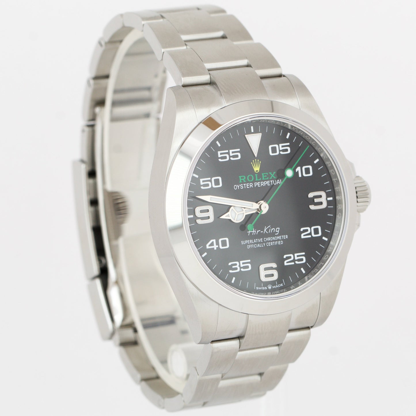 BRAND NEW JANUARY 2023 Rolex Air-King 40mm Green Black Steel Watch 126900 B&P