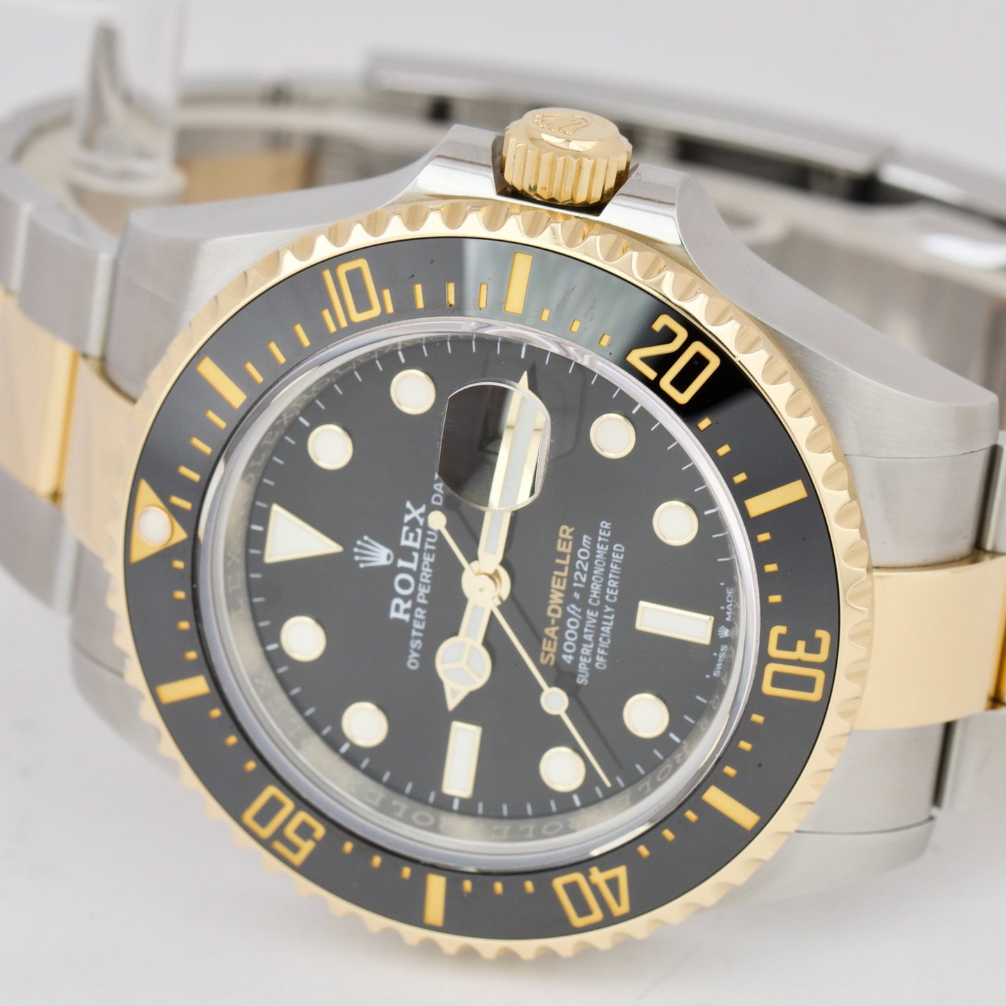 2022 Rolex Sea-Dweller 43mm Two-Tone 18K Gold Steel Black Dive Watch 126603 B&P